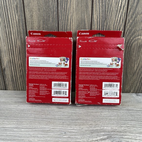 2 Pack New Genuine Canon Photo Paper Plus Glossy II 4x6 PP-301, 100 Sheets - Picture 8 of 12